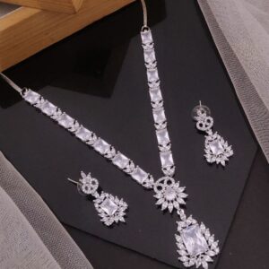 Sparkling American Diamond Necklace Set for Women – Elegant Party Wear Jewelry