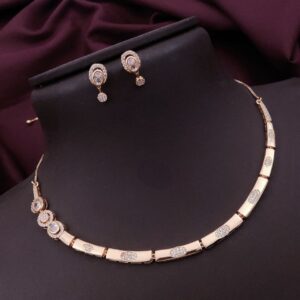 Pearl Halo Minimal Necklace Set (Rose-Gold Classic)