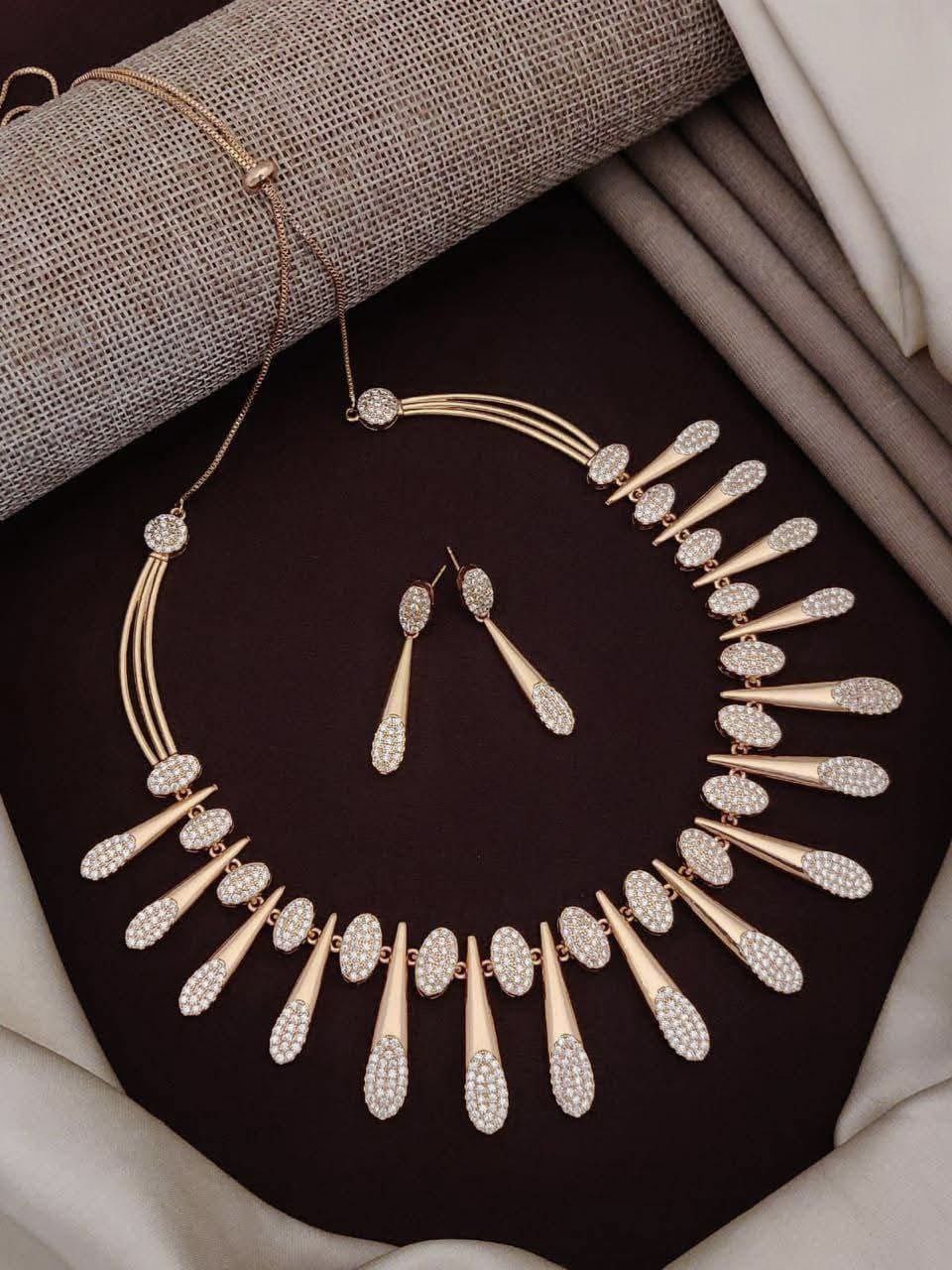 Radiant Drops Rose-Gold Necklace